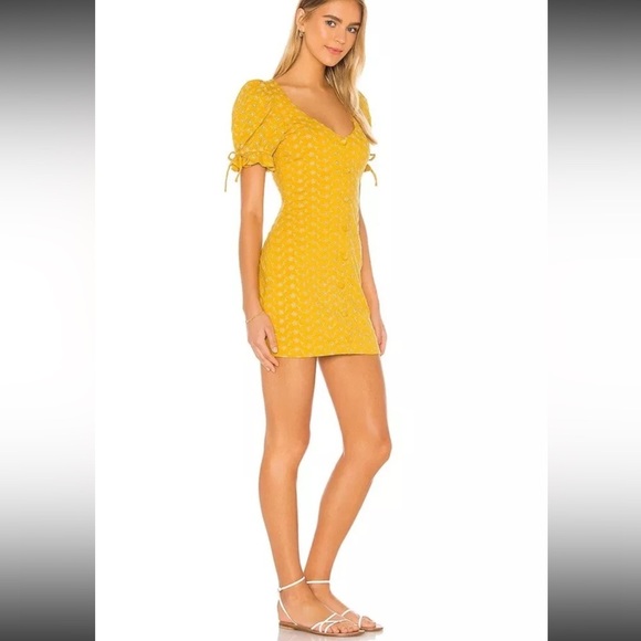 Tularosa Penny Dress Golden Yellow Floral Boho Revolve small $148 - Picture 2 of 6